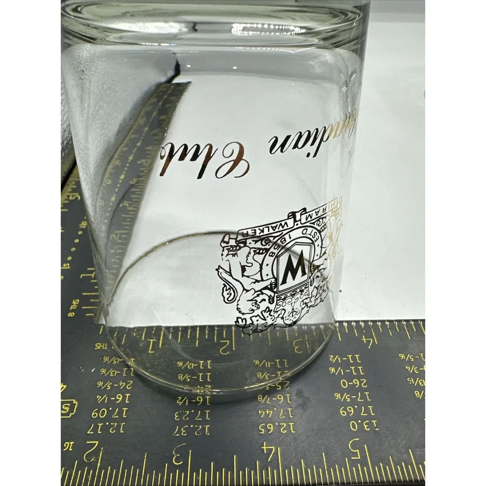 Double Old Fashioned Gold Rimmed Canadian Club Glasses Set Of 3‎ Vintage